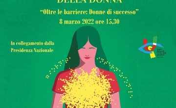 L’immagine ritrae la locandina dell’iniziativa, con il disegno di una donna che tiene in mano un mazzo di mimose, con i fiori che compongono la scritta in Braille: "Giornata Internazionale dei diritti delle donne"
